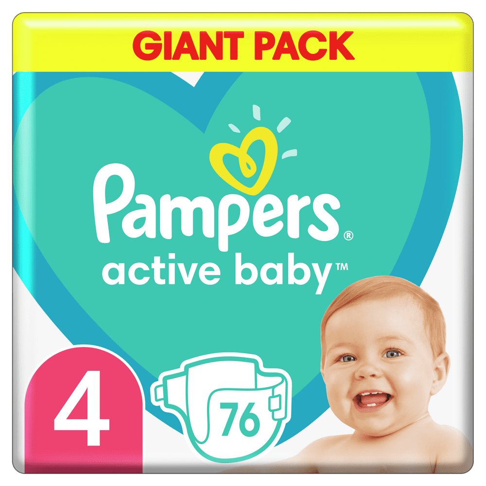 Levně Pampers Pleny Active Baby 4 Maxi (9-14kg) Giant Pack - 76 ks