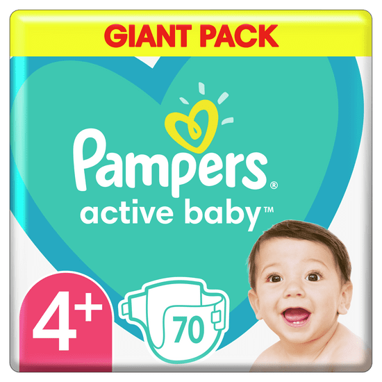 Pampers Pleny Active Baby 4+ Maxi (10-15 kg) Giant Pack 70ks