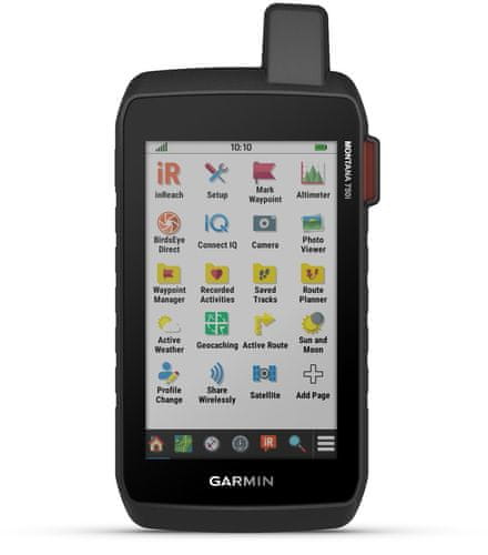 Turistická odolná GPS navigace do terénu Garmin Montana 700i EU, topografická mapa Evropy, GPS, Glonass, GALILEO  voděodolná, na kolo, na vodu, kompas Garmin Explore barometr výškoměr tříosý elektronický kompas kvalitní navigace outdoor navigace výčeúčelová GPS navigace slot na pamětové karty microSD li-Ion dobíjecí baterie IPX7 odolnost odolná navigace barevný displej BirdsEye profesioální navigace výdrž 330 hodin v pohotovostním režimu 16h výdrž režim expedice navigace na čtyřkolku off-road cyklonavigace plavba lov ovládání v rukavicích dotyková obrazovka dotyková navigace vojenská odolnost MIL-STD-810 technologie InReach Iridium GEOS IERCC SOS komunikace