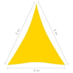 Greatstore Stínící plachta oxfordská látka trojúhelníková 4x5x5 m žlutá