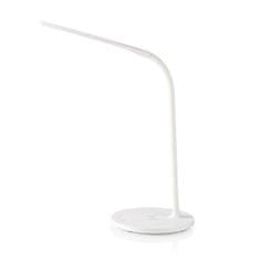 Nedis LTLGQ3M2WT LED stolní lampa / dotykové ovládání / bezdrátová Qi nabíječka 1.1 A 15 W / 2700-6500 K / bílá