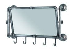 Mørtens Furniture Nástěnné zrcadlo s háčky Aleca, 45 cm, antracitová