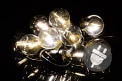 shumee Zahradní párty osvětlení LED - skleněné žárovky - 5 m teple bílá