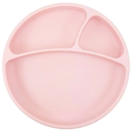 Levně Minikoioi Talíř dělený silikonový s přísavkou - Pink