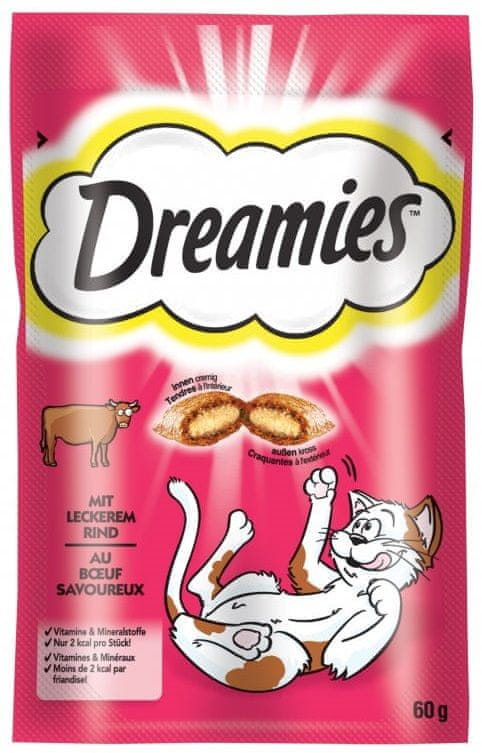 Levně Dreamies pamlsky hovězí pro kočky 6 x 60g