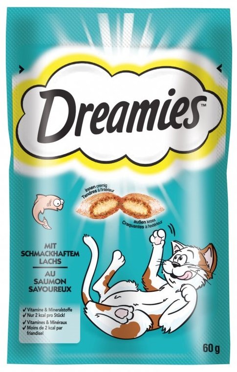Levně Dreamies pamlsky losos pro kočky 6 x 60g