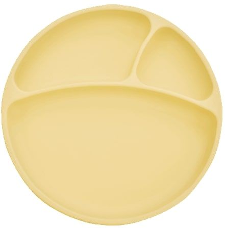 Levně Minikoioi Talíř dělený silikonový s přísavkou - Yellow