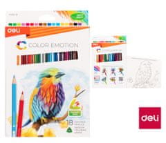 Deli stationery Pastelky DELI trojhranné 18 barev Color Emotion EC00210