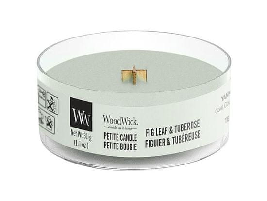 Woodwick Petite Fig Leaf & Tuberose vonná svíčka 31 g
