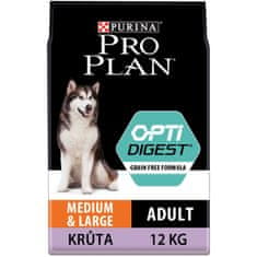 Purina Pro Plan Adult medium&large OPTIDIGEST Grain Free krůta 12 kg