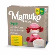 Mamuko Bio dětská kaše hnědá pohanka, špalda, rýže 240g [bio003]