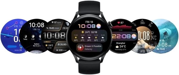 Inteligentné hodinky Huawei Watch 3, elegantné inteligentné hodinky, sledovanie tepu, spánku, tréningový režim, dlhá výdrž, vodotesné, GPS, Glonass, Galileo QZSS, dlhá výdrž batérie, telefonovanie, hudobný prehrávač, AMOLED displej 16 GB veľká interná pamäť 60 Hz obnovovacia frekvencia 1000 nitov vysoký jas čitateľnosť na priamom slnku športový dizajn NFC platby zabudovaná eSIM obojstranná komunikácia bez prítomnosti telefónu vodotesnosť 5 ATM do 50 metrov 100+ športových režimov vymeniteľné ciferníky LTE WiFi Bluetooh 5.2 výkonné smartwatch luxusné inteligentné hodinky SpO2 meranie stresu meranie telesnej teploty analýza spánku osobný tréner nerezová oceľ kvalitný materiál
