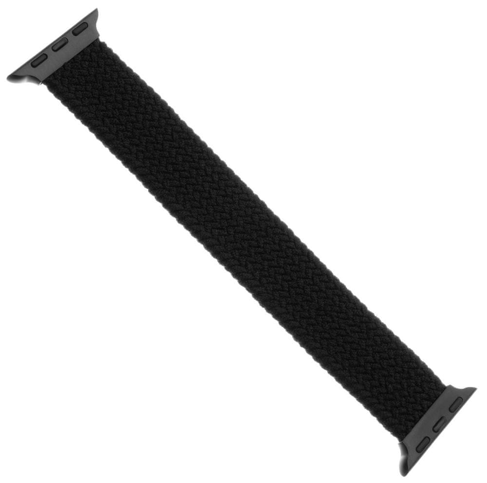 FIXED Elastický nylonový řemínek Nylon Strap pro Apple Watch 42/44mm, velikost L FIXENST-434-L-BK, černý - zánovní