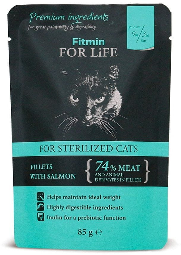 Levně Fitmin Cat pouch sterilized salmon 28x85 g