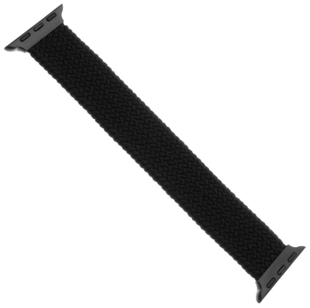 FIXED Elastický nylonový řemínek Nylon Strap pro Apple Watch 42/44mm, velikost S FIXENST-434-S-BK, černý - rozbaleno