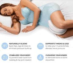 Netscroll Ortopedická polštář pro spaní na boku, chrání nohy a kolena, zmírňuje bolesti ischiasu, zad a kloubů, paměťová pěna, podpora v těhotenství, prodyšná s pratelným povlakem, GoodSleep