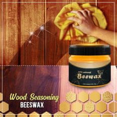 Přírodní včelí vosk na obnovu dřevěného nábytku, parket nebo laminátu, vosk na zakrytí škrábanců a obnovu, vrátí lesk dřevu, ochrání před vodou a vlhkostí, průhledná barva, WoodWax