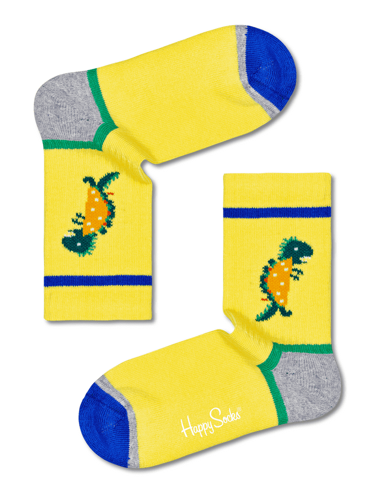 Happy Socks dětské ponožky Kids Tacosaurus Rib Sock 28 - 31 žlutá
