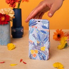 Mobiwear Flip pouzdro na mobil Apple iPhone SE / iPhone 5 / iPhone 5S - MP03P Modrá květena