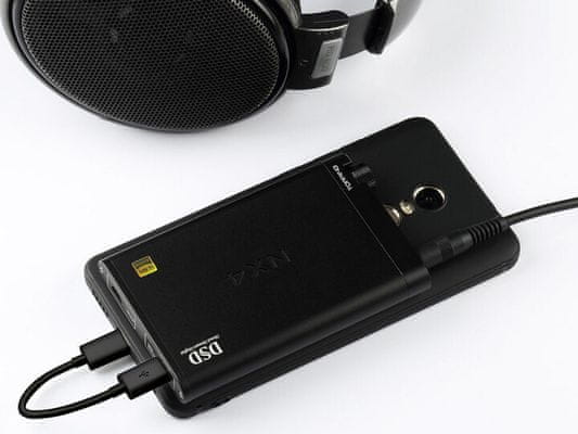  sluchátkový zesilovač topping nx4dsd microUSB dac input 2400mah baterie výdrž 28 h nastavitelné basy využitelný jako externí zvuková karta 