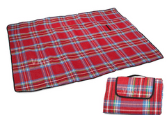 Pikniková deka se spodní thermo vrstvou 150x200 cm, červená károvaná T-245-CK