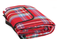 Pikniková deka se spodní thermo vrstvou 150x200 cm, červená károvaná T-245-CK