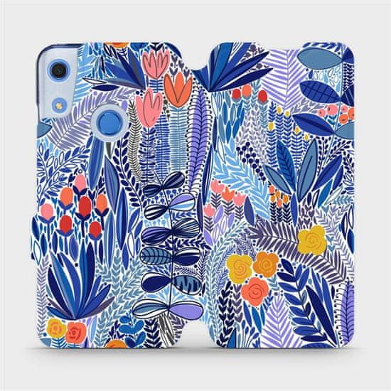 Mobiwear Flip pouzdro na mobil Huawei Y6S / Honor 8A - MP03P Modrá květena