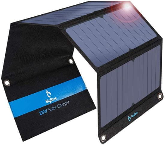 BigBlue Solar 28W solární nabíječka s ampérmetrem (B401)