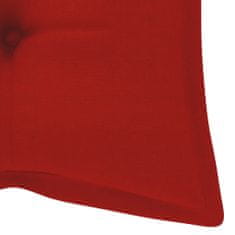 Greatstore Houpačka s červenou poduškou 170 cm masivní teak