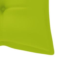 Greatstore Houpačka s jasně zelenou poduškou 170 cm masivní teak