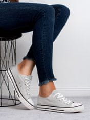 Amiatex Klasické šedé tenisky v retro designu + Ponožky Gatta Calzino Strech, odstíny šedé a stříbrné, 38