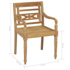 Vidaxl Židle Batavia 6 ks s poduškami masivní teakové dřevo