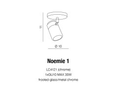 AZZARDO Koupelnové stropní bodové přisazené svítidlo Noemie 1 AZ1310 chromové