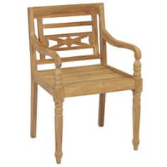 Vidaxl Židle Batavia 6 ks s poduškami masivní teakové dřevo