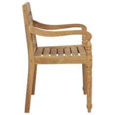 Vidaxl Židle Batavia s poduškami 8 ks masivní teakové dřevo