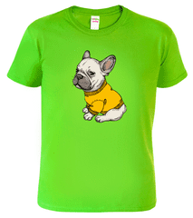 Hobbytriko Dětské tričko s buldočkem - Buldoček ve svetru Barva: Apple Green (92), Velikost: 4 roky / 110 cm