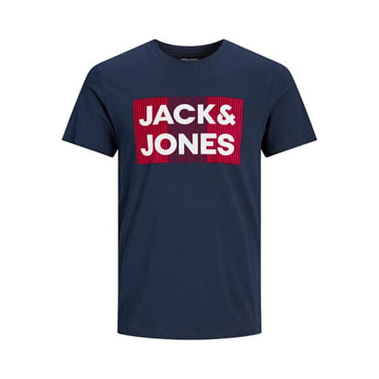 Jack&Jones Plus Pánské triko JJELOGO Regular Fit 12158505 Navy Blazer