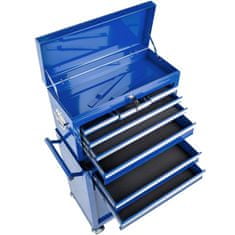 tectake Dílenský vozík na nářadí s 8 zásuvkami - modrá
