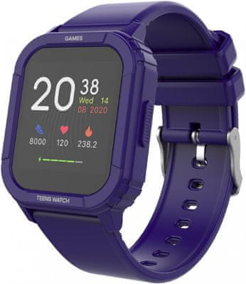 chytré dětské hodinky iGet KID F10 chytré hodinky pro děti, sledování tepu, kalorií, vzdáleností, kroků, spánku, vodotěsné, dlouhá výdrž, multi sport SpO2 úroveň kysllíku v krvi krevní tlak tělesná teplota teploměr iGET FIT monitoring spánku krokoměr voděodolné prachuvzdorné chytré hodinky dostupná cena mobilní aplikace upozornění na neaktivitu pitný režim