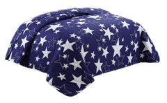 Bavlissimo Přehoz na postel prošívaný hvězdy modrá 200 x 240 cm