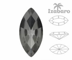 Izabaro 6 ks crystal black diamond 215 navette fancy stone
