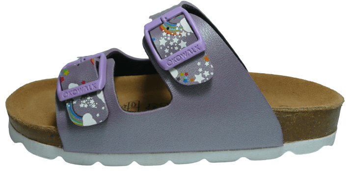 Slobby dívčí biokorkové pantofle RAINBOW 32 fialová