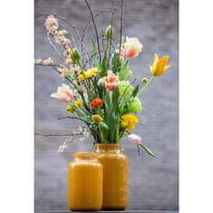 Skleněná váza DutZ, Vase Nova C, výška 25 cm, průměr 15 cm, barva zlatý topaz
