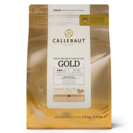 Callebaut Kvalitní belgická čokoláda 2,5kg 30% Gold caramel