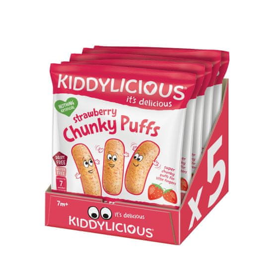 Kiddylicious Ovocné křupky - Jahoda 5x12 g