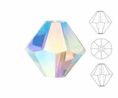 Izabaro 50ks crystal crystal ab 001ab bikone skleněné