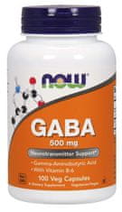 NOW Foods GABA (kyselina gama-aminomáselná) 500 mg + 2mg Vitamín B6, 200 kapslí