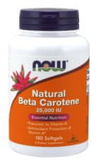 NOW Foods Vitamin A, Přírodní betakaroten, 25000 IU, 180 softgel kapslí