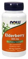 NOW Foods Elderberry (Bezinka), 500 mg, 60 rostlinných kapslí