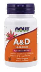 NOW Foods Vitamin A & D, 10000/400 IU, 100 softgelových kapslí
